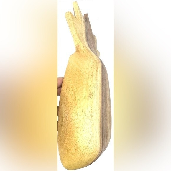 Vintage Monkey Pod Divided Wood Pineapple Serving Tray/Trinket Dish Acacia Wood - Picture 4 of 5